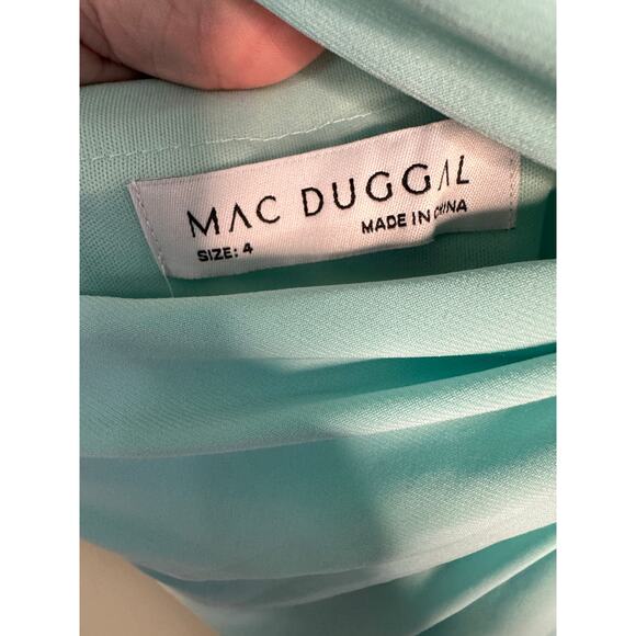 Mac Duggal NWT One Shoulder Ruched Cut Out Jersey Gown in Mint Size 4 - Picture 5 of 7